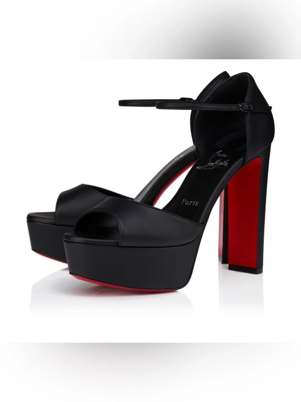 Auth Christian Louboutin Sandaloo  130 mm Strappy sandals -size 39 NWOT black